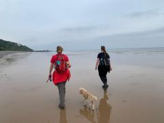 Tide receding in the early morning, we walked up this fabulous beach almost on our own